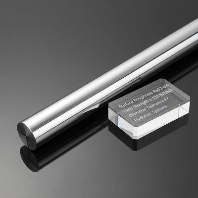 Asta cromata per pistoni con rugosità superficiale Ra0.2-0.4, carico di snervamento non inferiore a 520 N/MM2 e tolleranza diametrale F7 per sistemi idraulici